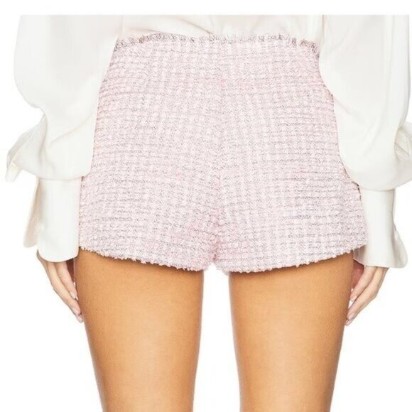 NWT FOR LOVE AND LEMONS STRAWBERRY TWEED SHORTS IN PINK SIZE S - Picture 3 of 9